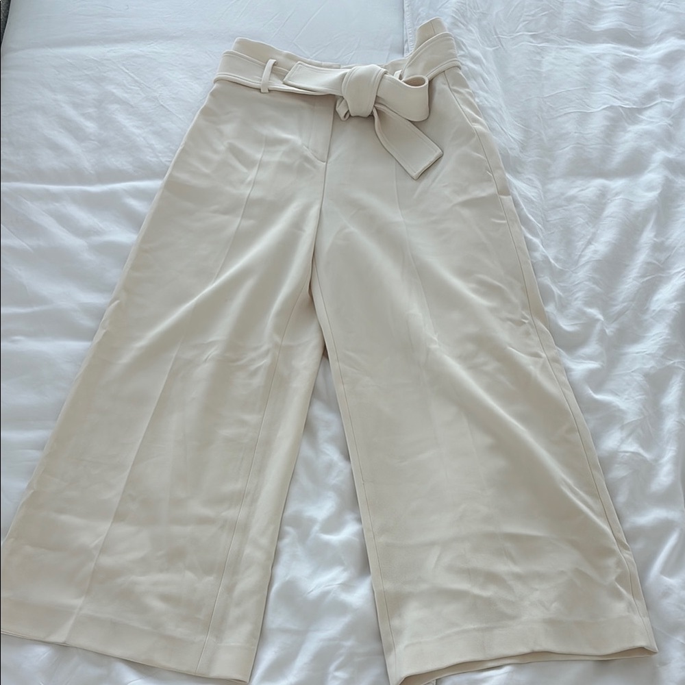 Elegant Cream Wide-Leg Pants